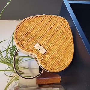 Kate spade wicker heart crossbody tote bag